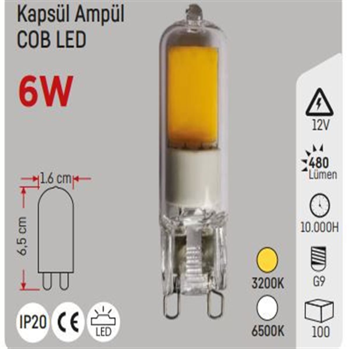 4W.12V.LED KAPSÜL G9 BEYAZ 1